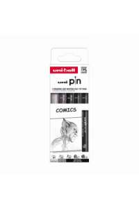 Marker Uni pin set 0.7,1.0,BR. svijetlo sivi BR. tamno sivi BR mm crni Comics 5,1