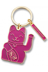 Lucky Cat Key Ring / purple/ 8,5x4x0,2cm / zinc die-cast (12)