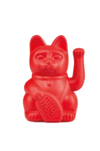 Lucky Cat / Red / waving cat / 10,5x8,5x15cm / plastic / no batt. incl.