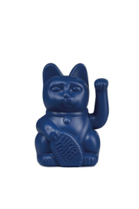 Lucky Cat , Dark Blue , waving cat , 10,5x8,5x15cm , plastic , no batt. incl. 24)