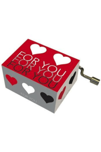 Glazbena kutija For you, with hearts,  melodija: Happy Birthday