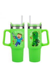 Paladone Minecraft Green 900ml Multiway Travel Cup Straw