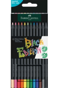 Boje drvene 12boja trokutaste Black Edition Faber Castell 116412 blister