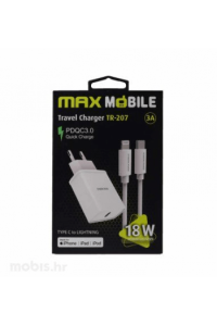 Maxmobile kućni adapter Q.C 3.0 Quick Charge USB TR207 3A bijeli