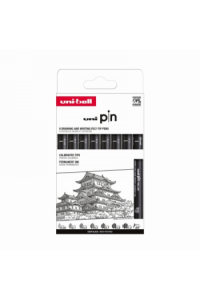 Marker Uni pin set 0.03,0.1,0.3,0.5,0.7,0.9,1.2,BR mm crni Classic 8,1