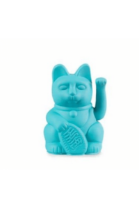 Lucky Cat Mini  Turquoise  waving cat ca. 6,7 x 5,2 x 9,8 cm  plastic  no batt.incl.