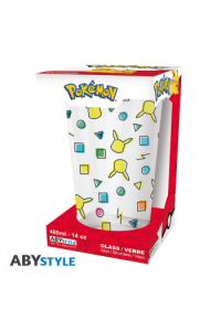 Pokemon - Large Glass - 400ml - Pikachu Pattern -