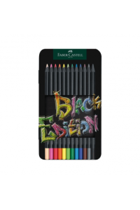 Boje drvene 12boja metalna kutija  Black edition Faber Castell