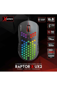 Miš gaming žični Fantech 12000 DPI Raptor UX2 X series crni