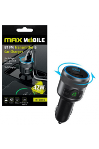 Maxmobile FM transmitter i Auto punjač NT7010, total 42W Type C/USB