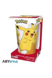 Pokemon - Large Glass Premium  - 400ml - Pikachu Foil -