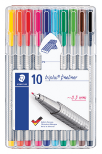 Flomaster fineliner 0,3mm Triplus Staedtler 334 SB10 blister