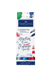 Marker obostrani akvarel 6 boja Lettering Sea Goldfaber Faber Castell 164606