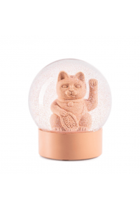 Summerglobe - Lucky Cat Pink , glitter ball , 10x10x12 cm , glass , water , polyresin (12)