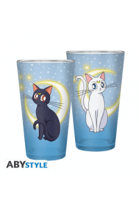 Sailor Moon - Large Glass - 400Ml - Luna & Artemis