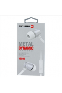 Swissten Slušalice + Mikrofon, In-Ear, Metalne, Srebrno/Bijele Dynamic Ys500