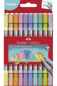 Flomaster školski 10boja obostrani Pastel Faber Castell 151112 blister