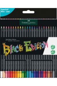 Boje drvene 24boje trokutaste Black Edition Faber Castell 116424 blister
