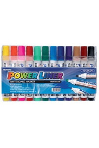 Markeri za bijelu ploču 1/12, set 12 boja u PVC torbici Mungyo MA -12A