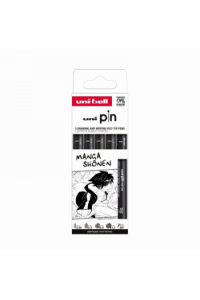 Marker Uni pin set 0.05,0.3,0.8,1.2,BR mm crni Manga Shonen 5,1