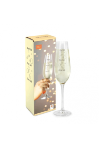 Glass of Talk - sparkling wine glass with print