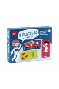 Slagalica Apli Grad - 3 u 1: prijevoz, zanimanja i brojevi 72 1 18797