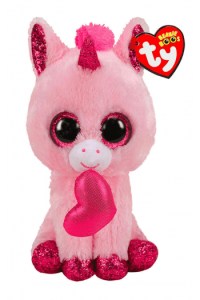 Pliš Bboos Darling  roza jednorog sa srcem