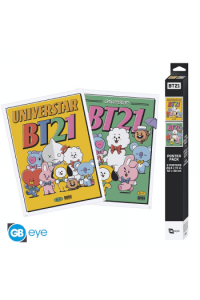Bt21 - Set 2 Posters Chibi 52X38 - Bt21 Vintage Univertar 2