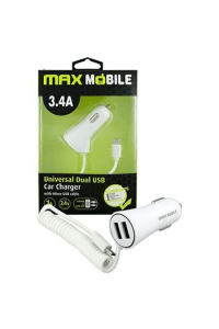 MAXMOBILE AUTO ADAPTER USB DUO CC-D016 3.4A + MICRO USB bijeli