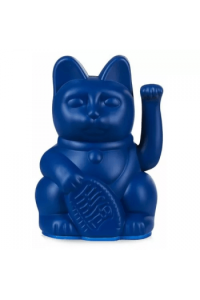 Lucky Cat Mini, Dark Blue, waving cat ca. 6,7 x 5,2 x 9,8 cm plastic  no batt.incl.
