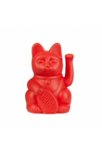 Lucky Cat Mini  Red waving cat ca. 6,7 x 5,2 x 9,8 cm plastic  no batte.incl.