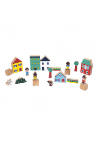 Set drvenih kocki za slaganje - Grad