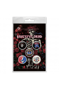 Grateful Dead - Skeleton & Rose bedževi set