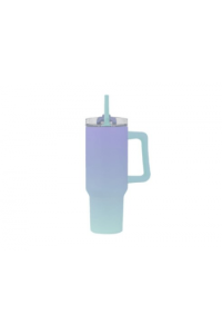 Čaša iTotal sa slamkom 1200ml ljubičasto zelena Macaron ID0256