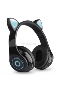 BT Naglavne slušalice s LED svjetlećim ušima (black) - B39B