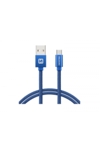 Swissten Kabel Usb/Microusb, Platneni, 3A, 2M, Plavi
