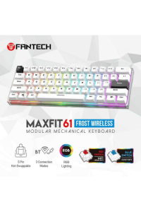 Tipkovnica gaming bežična mehanička Fantech Max Fit 61  MK857 bijela