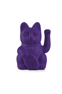 Lucky Cat - Violet waving cat ca. 10,5 x 8,5 x 15 cm  plastic no batt.incl.