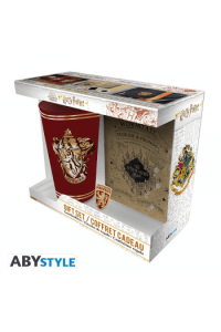 Harry Potter - Pack XXL Glass + Pin + Pocket Notebook Gryffindor