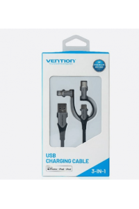 USB tip C + Lightning Vention - 1.5 m CQJHG sivi