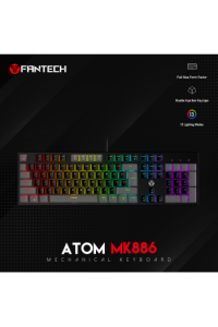 Tipkovnica gaming žična mehanička Fantech Atom 104 Red SW. MK886V2 crna