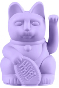 Lucky Cat Mini Lilac  waving cat ca. 6 x 5 x 10 cm  plastic - no batt.incl.