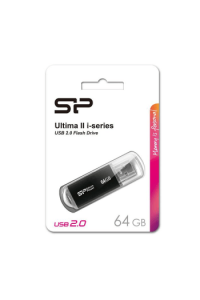 SP USB 2.0 Flash Drive Ultimall ISeries U02 64 GB crni