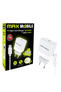 Maxmobile kućni punjač PD Super fast charge 2u1 type c+kabel, TR349006 35W