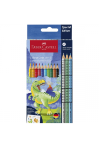 Boje drvene 10boja Grip 2001+3boje drvene metallic T-Rex Faber Castell 201545