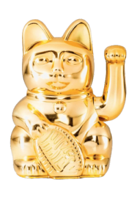 Lucky Cat Egypt, Shiny Gold, waving cat, 10,5x8,5x15 cm, plastic no batt. incl.