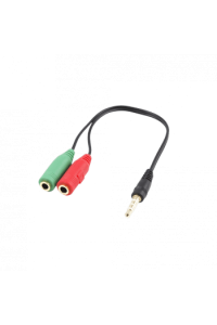 White Shark KABEL 3,5mm x2 F. 3Pin - 3,5mm M. 4Pin 0,2M