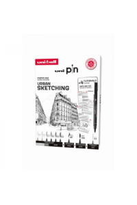Marker Uni pin gift set Urban sketching s tutorijalom + tehnička olovka M5-228 0,5 mm u kutiji 8/1 302422228