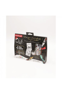 Marker Uni božićni gift set Chalk kreda marker (traditional) pwe-5m 4 kom + 2 šablone u kutiji (set 03) 4/1 302422407